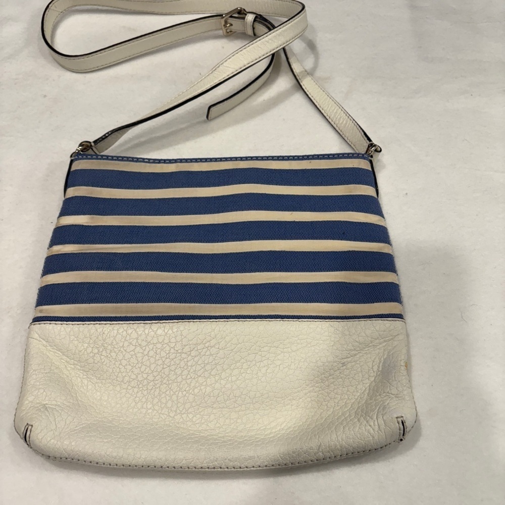 Kate Spade Blue and White Striped Crossbody Bag - Picture 2 of 4